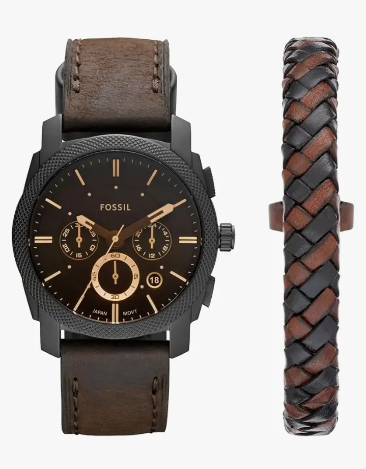 Fossil | Men's Machine Quartz | Stainless Steel Chronograph Watch | Brown