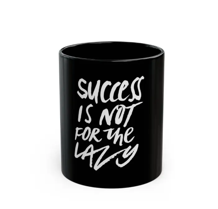 MG Motivational Black Ceramic Mug