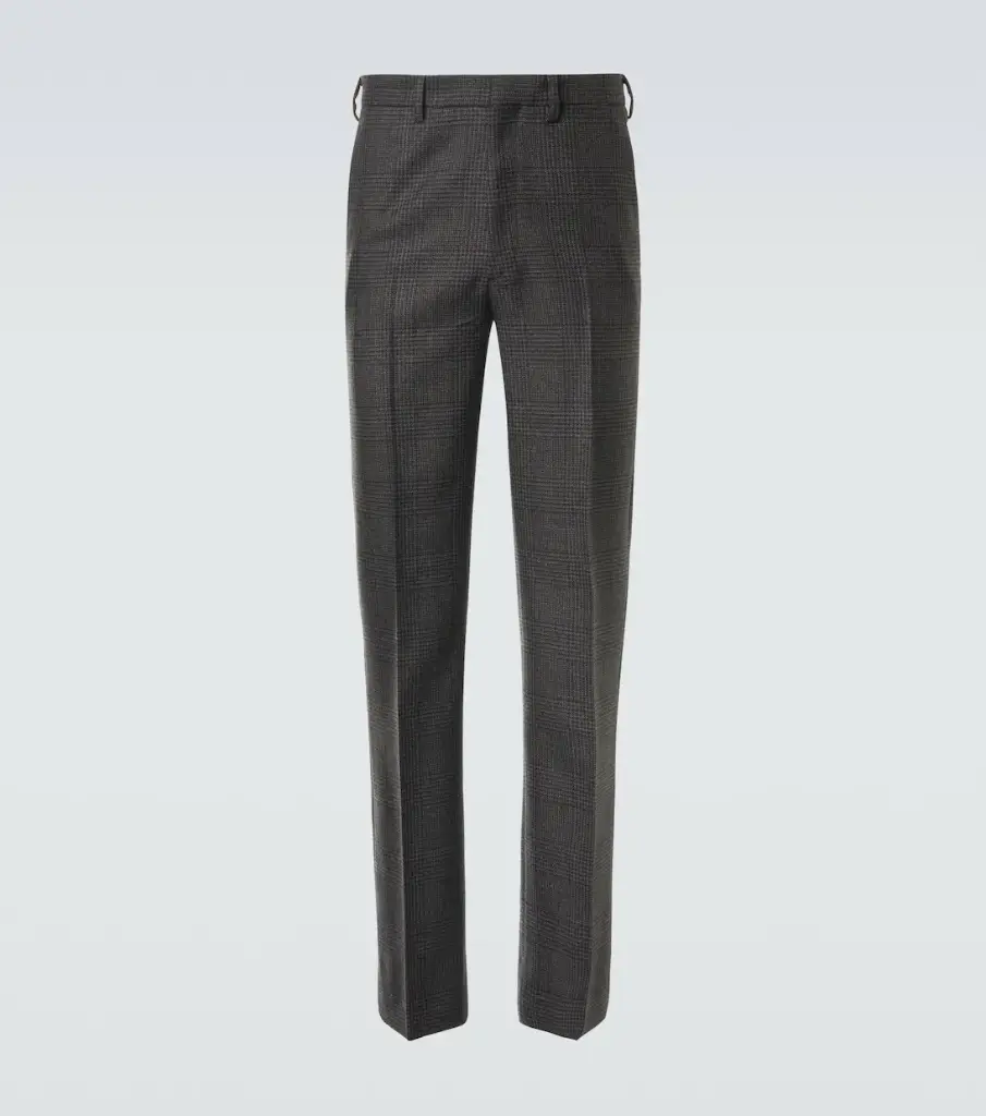 PRADA | Prince of Wales Cropped Virgin straight Wool Pants
