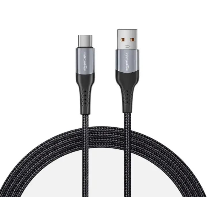 Amazon Basics | 3A Braided USB A to Type C Fast Charging Cable | 1.2m