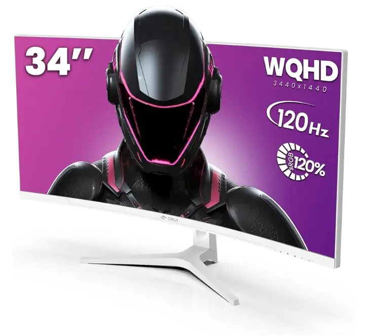 CRUS 34" | Curved Gaming Monitor | 120Hz Refresh Rate | WQHD Resolution | sRGB Color Gamut