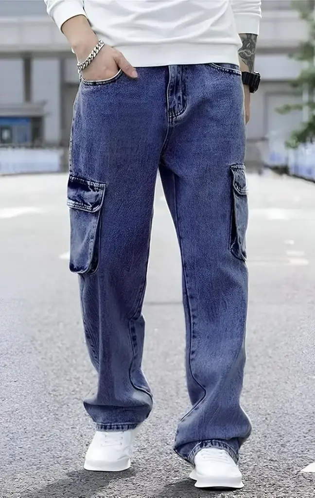 Men's Loose Low Rise Cargo Pants