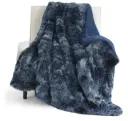 BEDSURE | Tie-Dye Navy Fuzzy Sherpa Faux Fur Twin Blanket