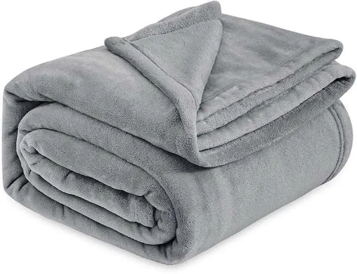 BEDSURE | Queen Size | Grey | 108x90 inches Fleece Bed Blankets