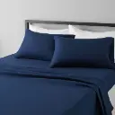 Amazon Basics | Navy Blue Lightweight Super Microfiber 4 Piece Bed Sheets