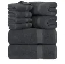 Utopia Towels | 8 Piece Spa Grey Premium Towel Set