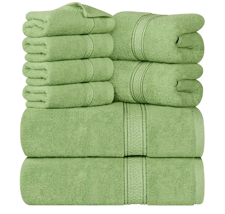 Utopia Towels | 8 Piece Sage Green Premium Towel Set