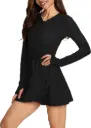 CAGOLA | Long-Sleeve Black  Swimsuit for Women's