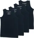 BROOKLYN VERTICAL | Boy's Charcoal Black undershirts | Pack of 4 