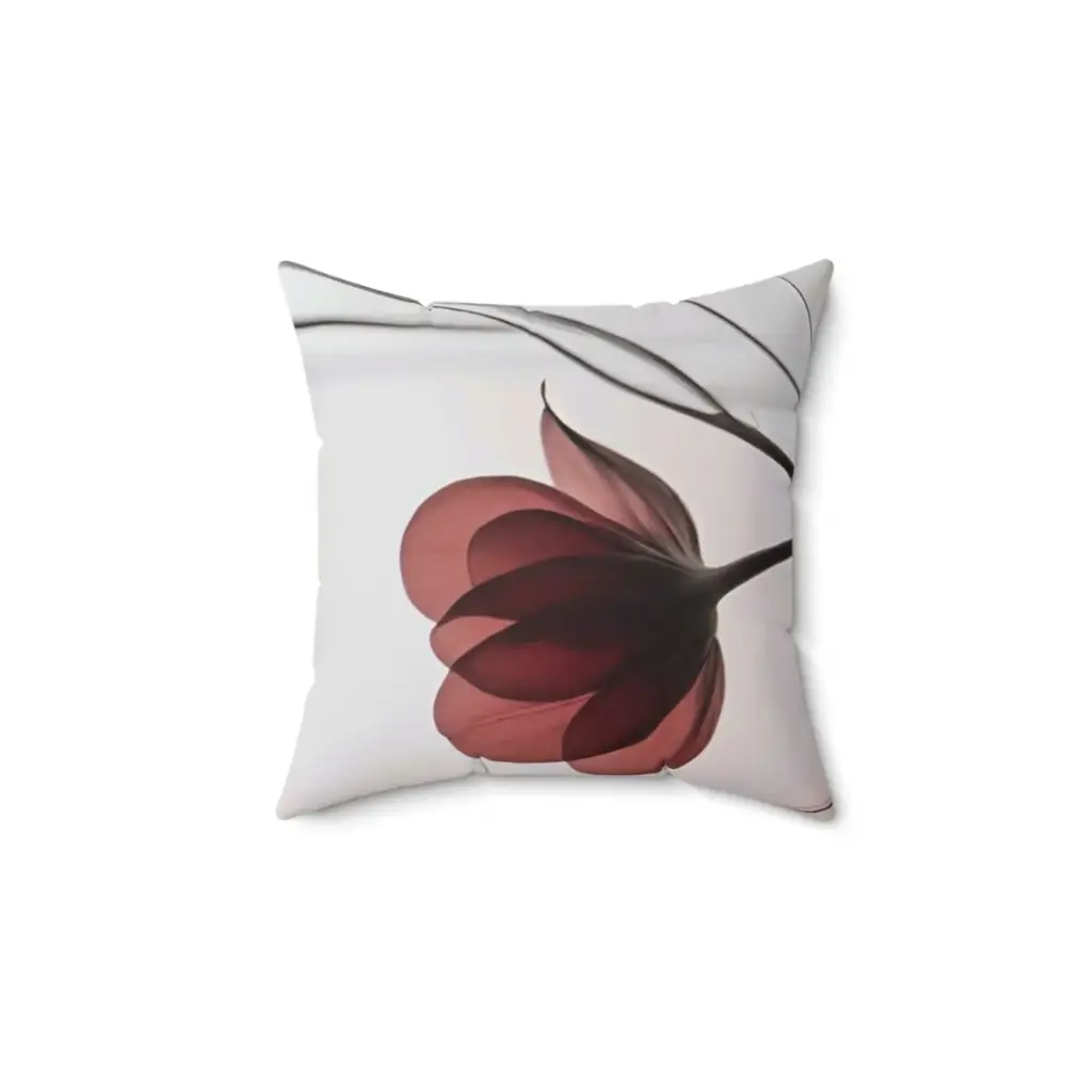 Spun Polyester Square Flower | Pillow Case 