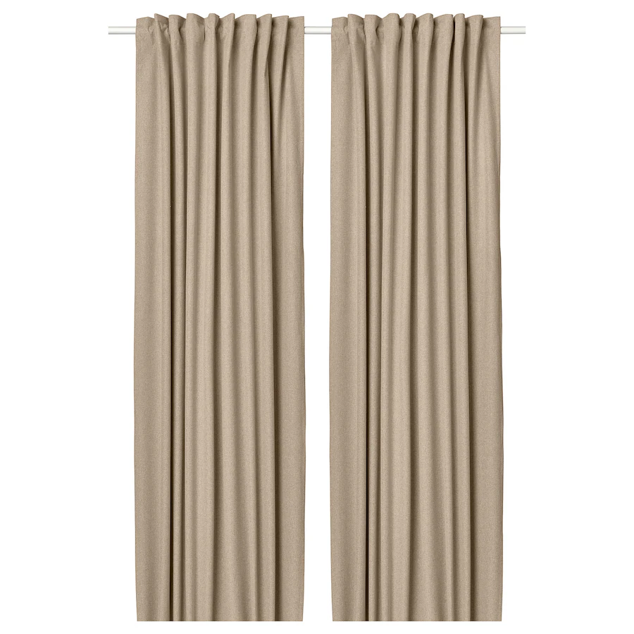 ROSENMANDEL | Room Darkening Curtain | Yellow beige wool