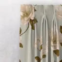Floral Flock | Heavy Satin Room Darkening Curtains