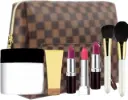 BAGCRAZY | Portable Leather Large Checkered | Makeup Bag