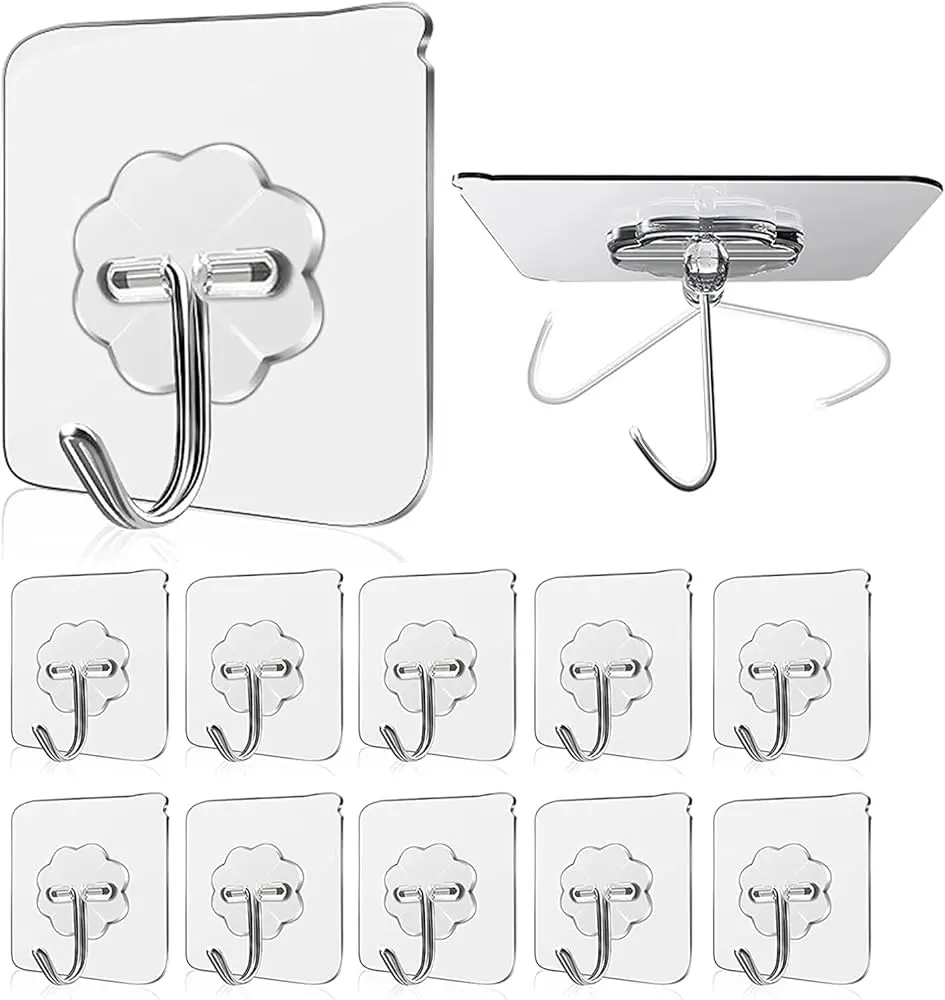 StickSae Adhesive Hooks for Kitchen - Pack of 10