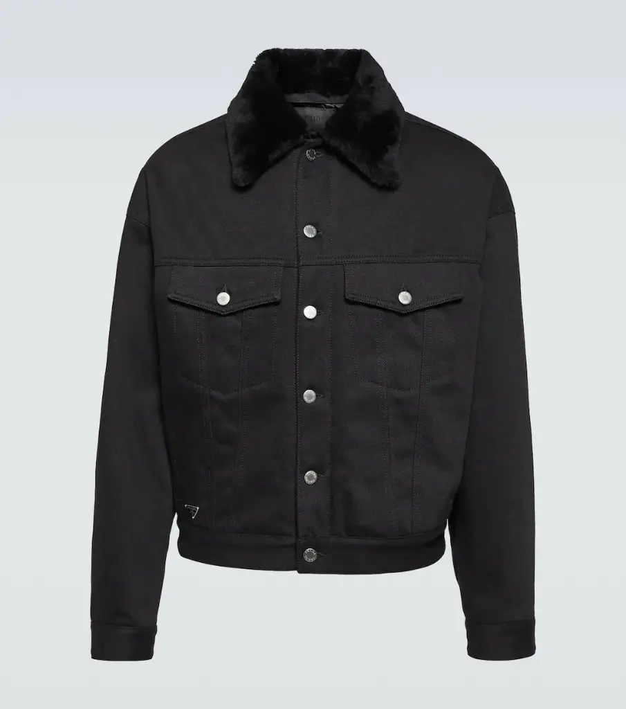 PRADA | Black Shearling Denim Jacket
