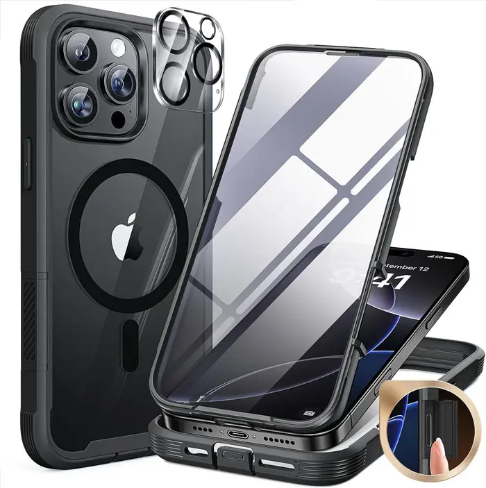 CASES VILLA | Pro Guard 360° Protective case for iPhone 16 Pro Max | Black