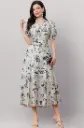 Bollyclues | Elegant Floral Delight Puff Sleeve Dress 