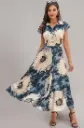 Bollyclues | Blue Bloom Elegence Midi Dress 
