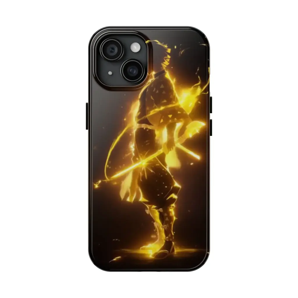 Zenitsu Lightning iPhone 15 Case | Black with Yellow Accents