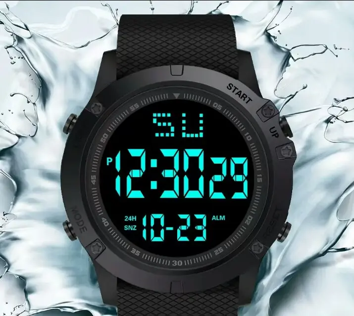 Mxlfdc | Waterproof LED Black Digital Watch