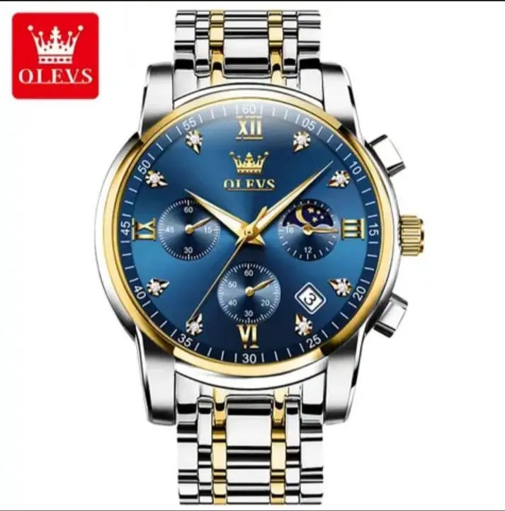OLEVS | Royal Chrono Blue-Gold Watch