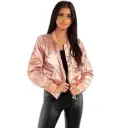 NE People | Blush Breeze | Soft Pink Satin Bomber Jacket