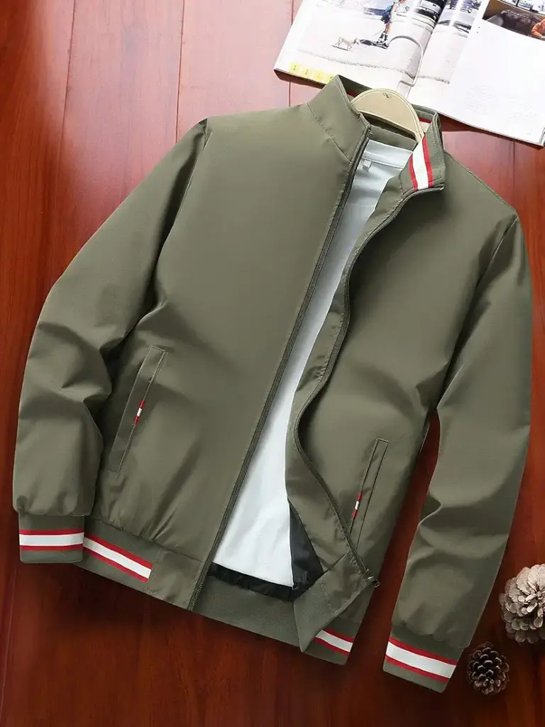 TAGAS | Olive Drift | Classic Green Zip-Up Bomber Jacket