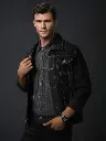 Urban Edge | Black Contrast Denim Jacket