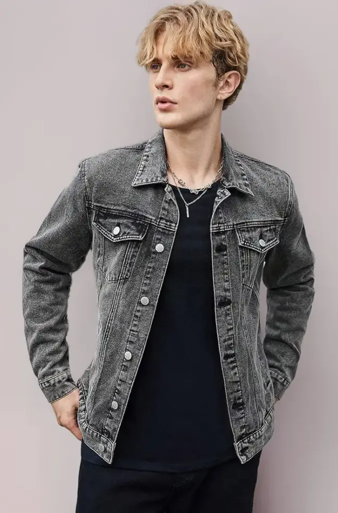 Stone Drift | Washed Charcoal Denim Jacket