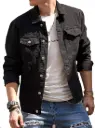 Night Rebel | Distressed Black Denim Jacket