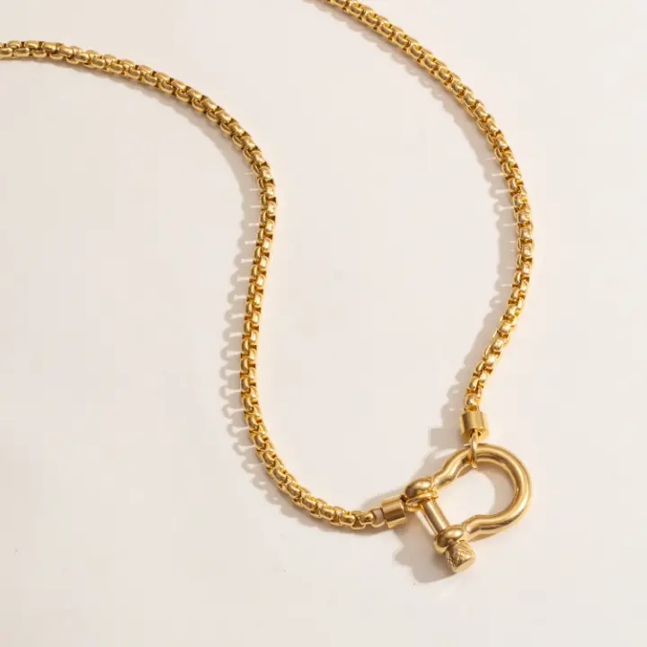 MAHI | Round Chain Lock Necklace