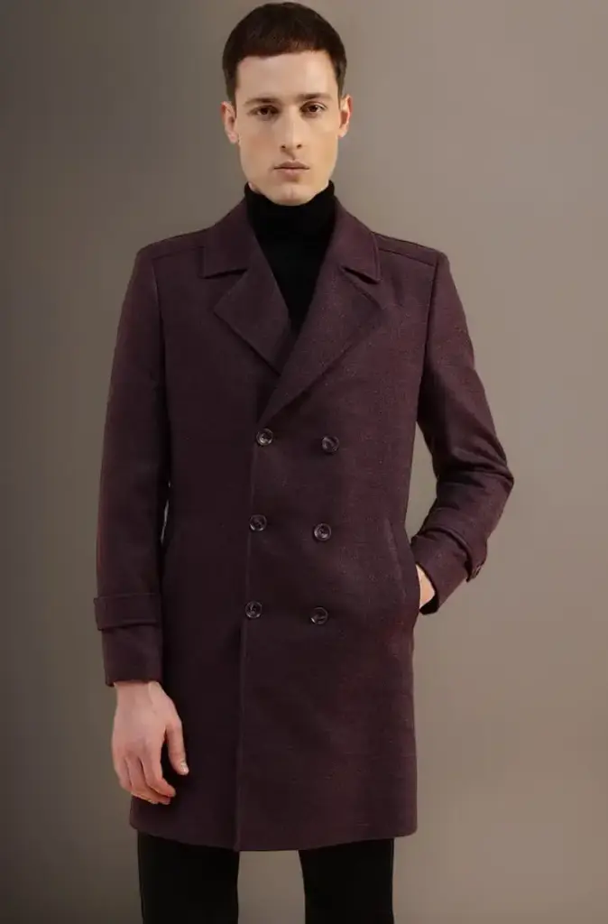 GIVO | Regal Double | Wine Maroon Overcoat