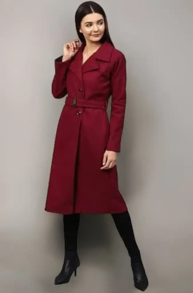 PoshBery | Crimson Grace | Longline Belted Overcoat