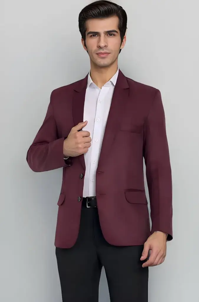 PARK AVENUE | Crimson Crest | Classic Wine-Toned Blazer