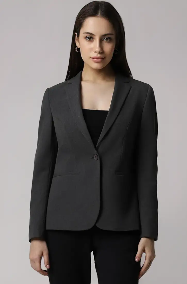 VAN HEUSEN | Smoky Charcoal One-Button Blazer