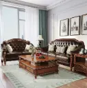 Living Room Genuine Leather Sofa Set