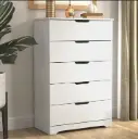 Tabletop High Gloss 5 Wooden Drawer