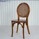 Sunzo | Wooden Cane Brown Dining Chair