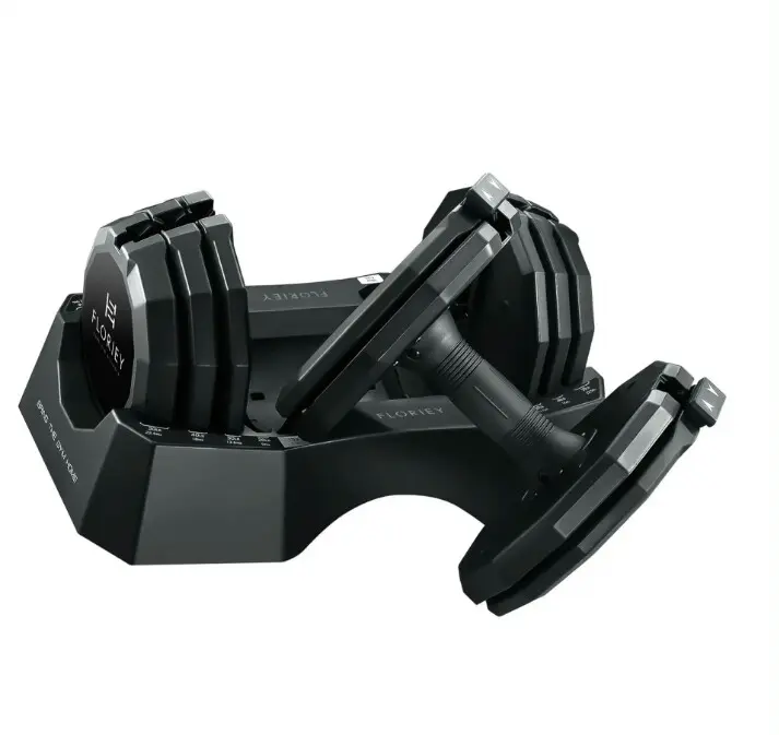 Floriey | Rubber Coated 50lb Adjustable Dumbbell