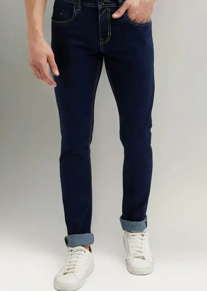 Neavy Blue Tapered Fit Mid Rise Jeans