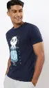 Round-Neck Half Sleeves Cotton Graphic Printed T-Shirt