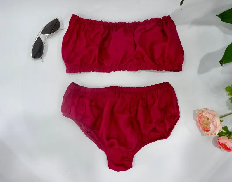 Crimson Elegance | Custom Silk Panty Set