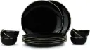 Shay | Black Gold Ceramic Dinner Set - 21 Pieces Crockery