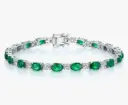 SHINING DIVA | Radiant Emerald Sterling Silver | Bracelet
