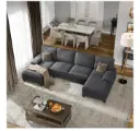 Walsunny | U-Shaped Modular Living Room Sofa Set 