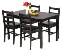 FDW | Dark Brown Delight Table & Chair Set 