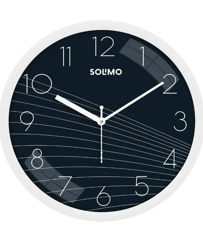 Solimo | 11-inch stylish blue and white 
| classic clock