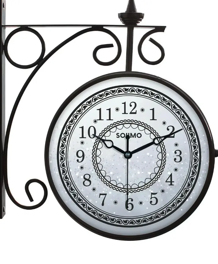 Solimo | Double-Sided 8-Inch Vintage Clock with Roman and Numeral Dials