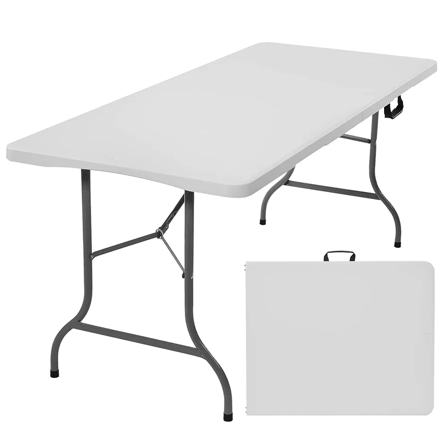 6ft Folding Portable Heavy-Duty Table | White
