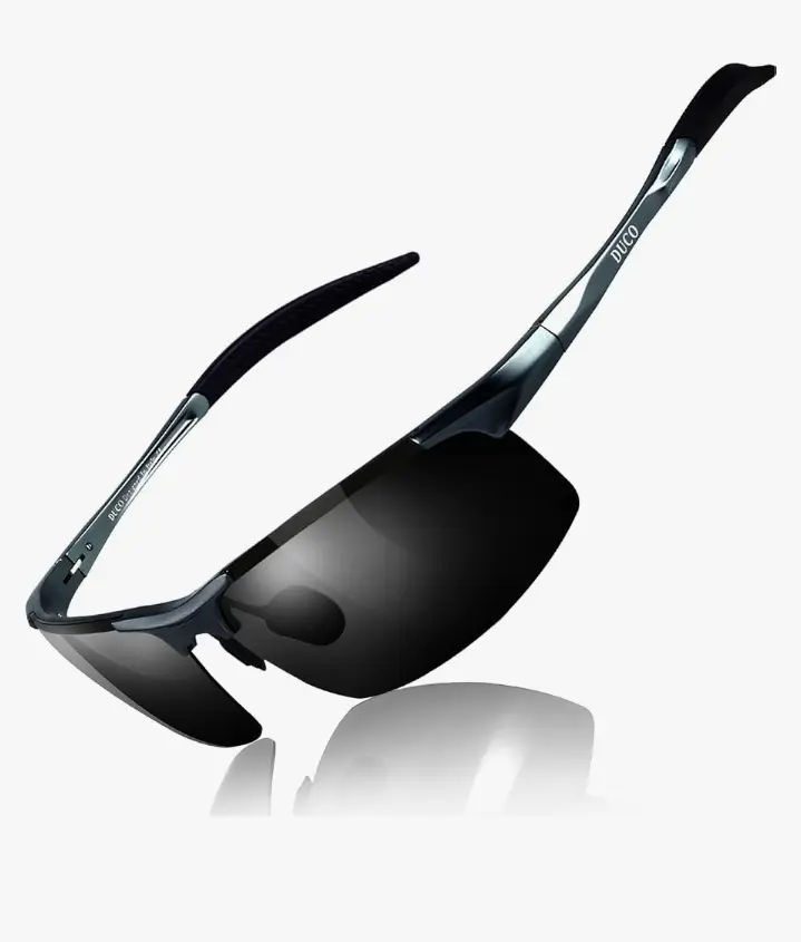 DUCO | Men's Sports Polarized | Black Sunglasses